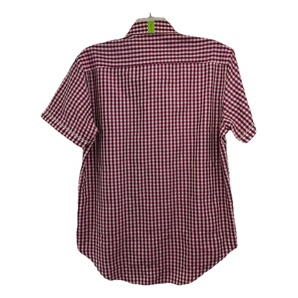 Robert Graham X Tailored Fit Shirt Men’s XL Short Sleeve Pink White Check - Picture 2 of 10